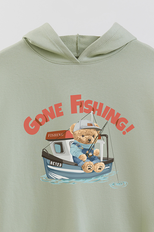HOODIE RUSTICO KID TEDDY GONE FISHING
