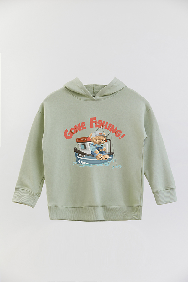 HOODIE RUSTICO KID TEDDY GONE FISHING