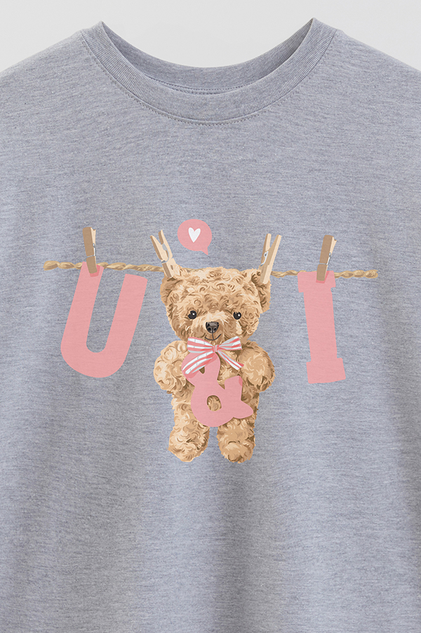 REMERA OVER ESTAMPADA UNISEX TEDDY U & I
