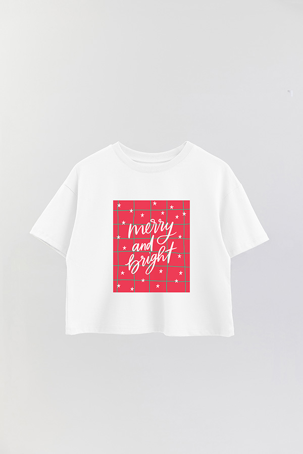 REMERA CROP MERRY AND BRIGHT