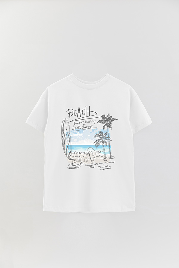 REMERA OVER ESTAMPADA BEACH