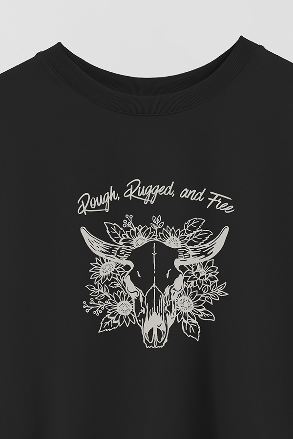 REMERA CROP ESTAMPADA COWGIRL FREE