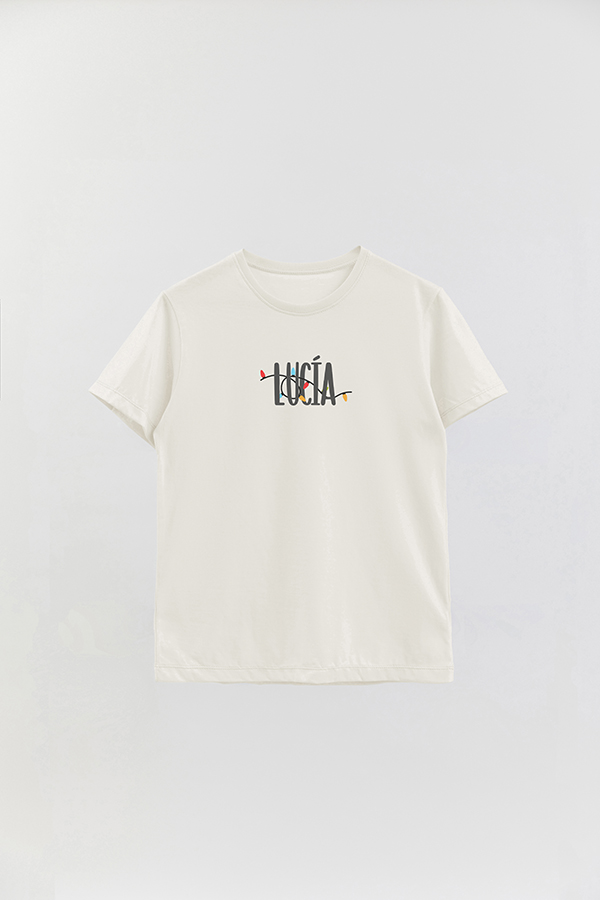 REMERA BASICA ESTAMPADA LIGHT BULB TU NOMBRE AQUI