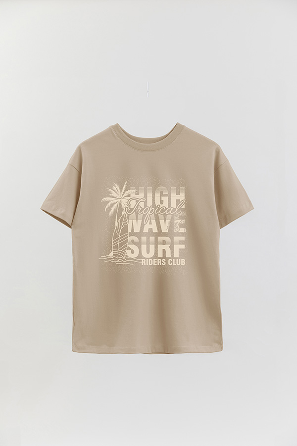 REMERA OVER ESTAMPADA HIGH WAVE SURF