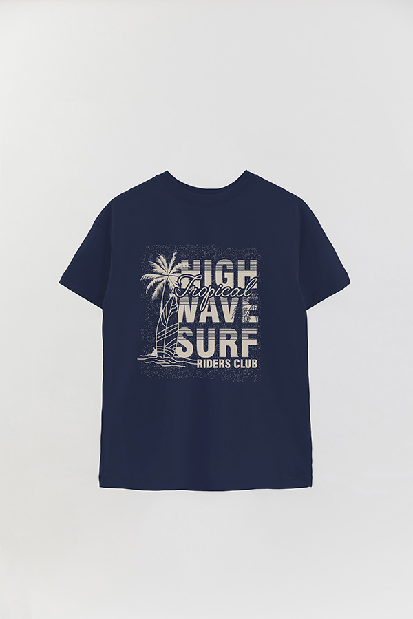 REMERA OVER ESTAMPADA HIGH WAVE SURF