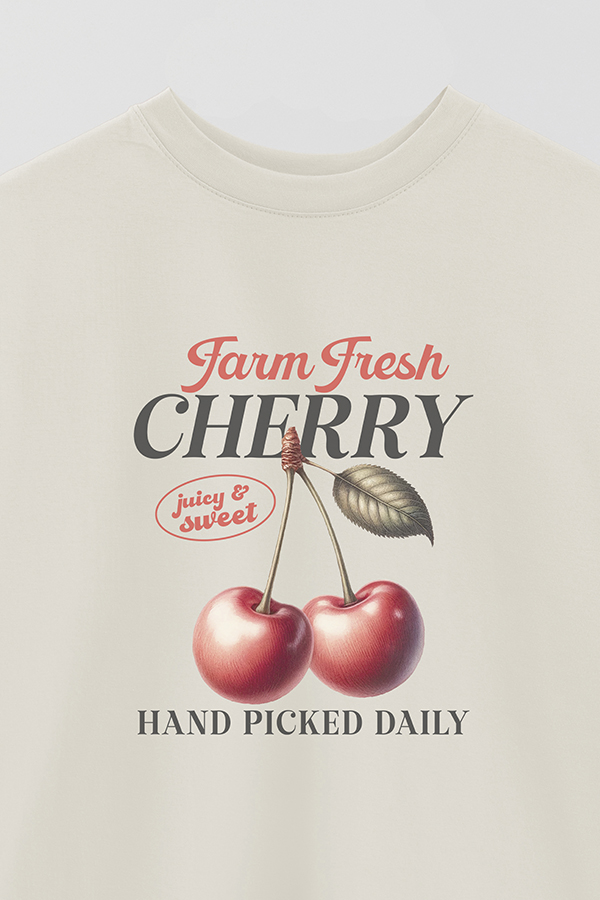REMERA OVER ESTAMPADA HARVEST CHERRY