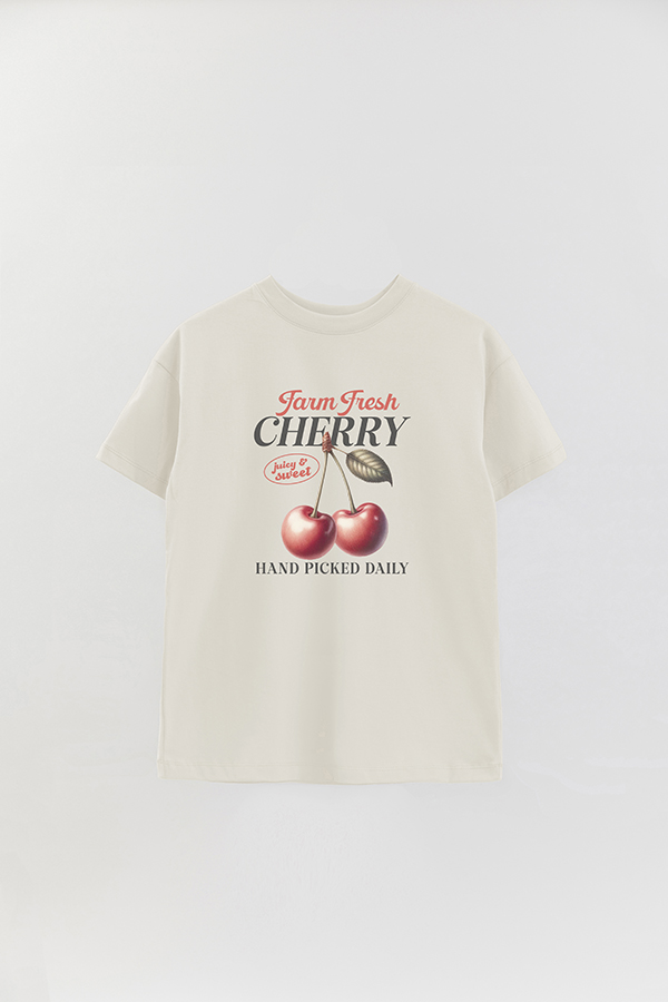 REMERA OVER ESTAMPADA HARVEST CHERRY