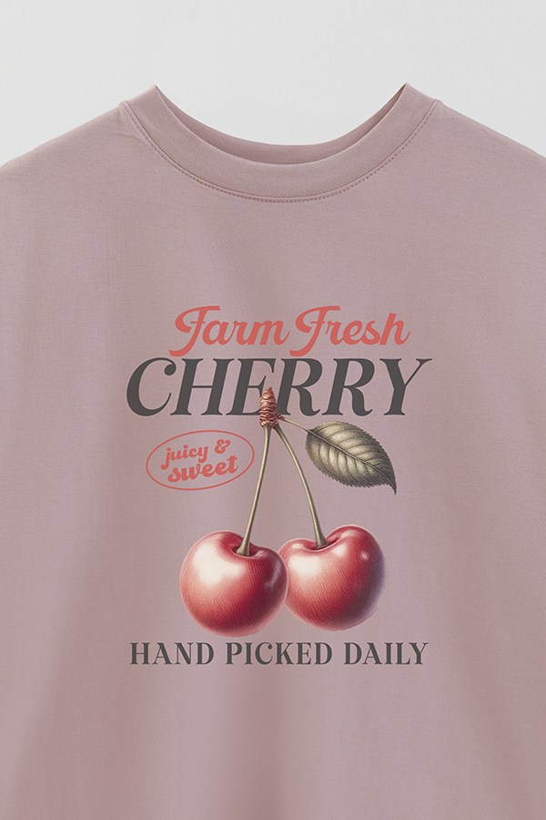 REMERA OVER ESTAMPADA HARVEST CHERRY