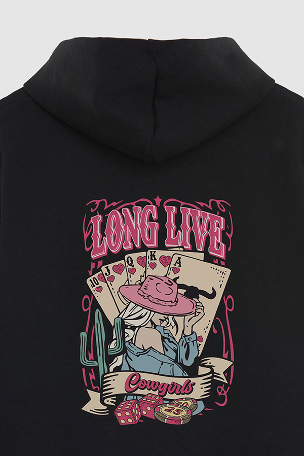 HOODIE ESTAMPADO WESTERN PINK POKER PLAYER