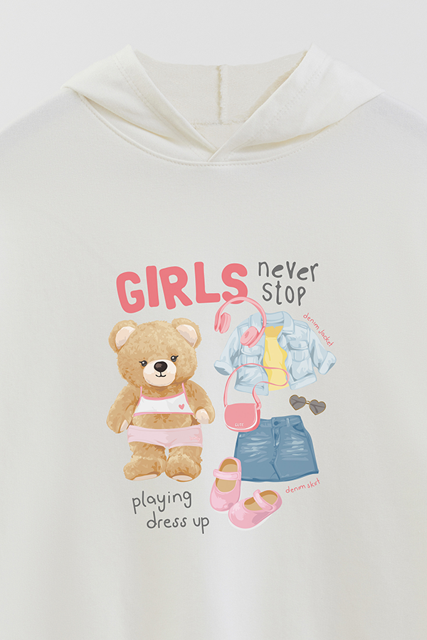 HOODIE RUSTICO KIDS TEDDY NEVER STOP