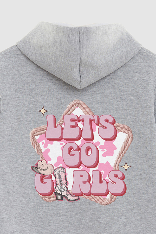 HOODIE ESTAMPADO WESTERN PINK LETS GO GIRLS