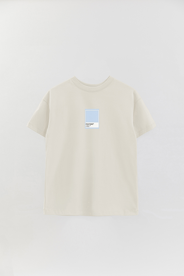 REMERA OVER ESTAMPADA PANTONE ICE WATER