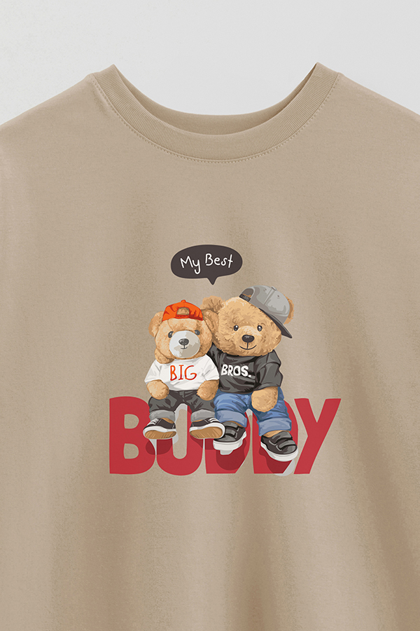REMERA OVER ESTAMPADA UNISEX TEDDY BUDDY