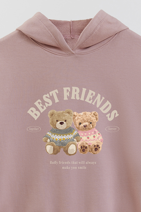 HOODIE RUSTICO KIDS TEDDY BEST FRIENDS