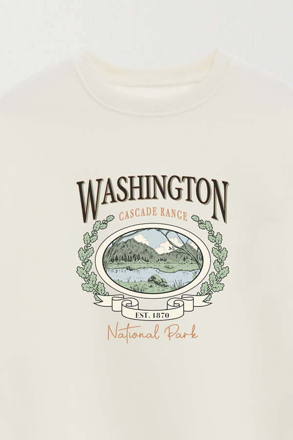 BUZO CREWNECK ESTAMPADO WESTERN WASHINGTON