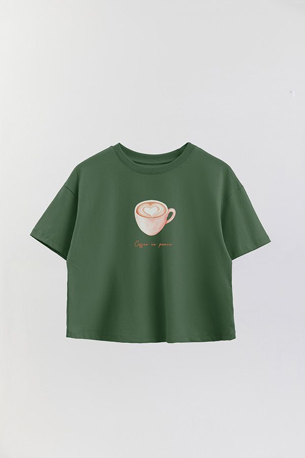 REMERA CROP ESTAMPADA COASTAL COFFEE IN PEACE