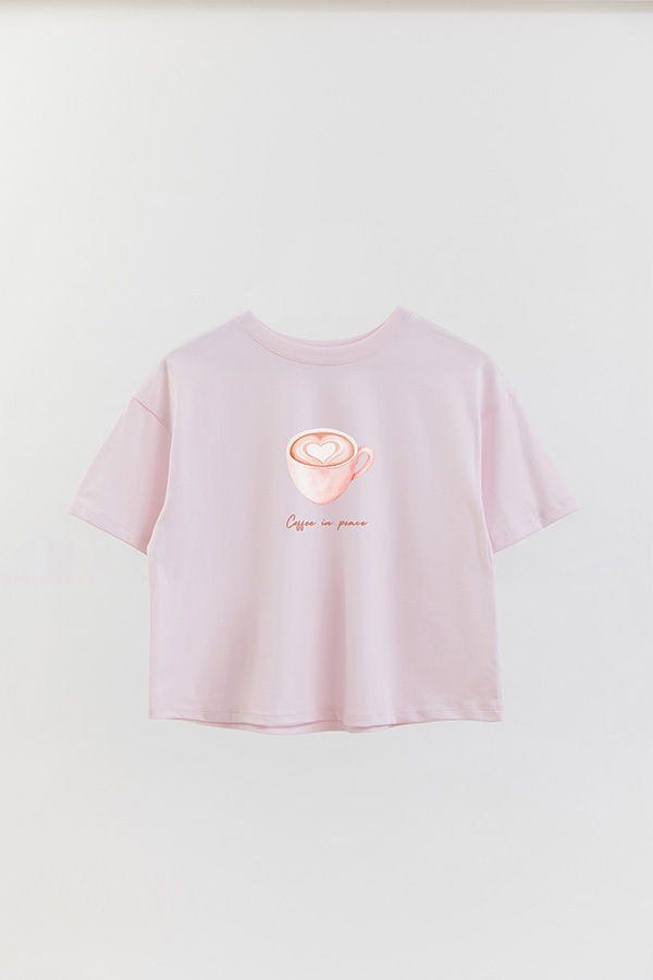 REMERA CROP ESTAMPADA COASTAL COFFEE IN PEACE