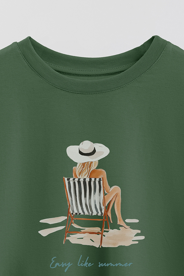 REMERA CROP ESTAMPADA COASTAL EASY LIKE SUMMER