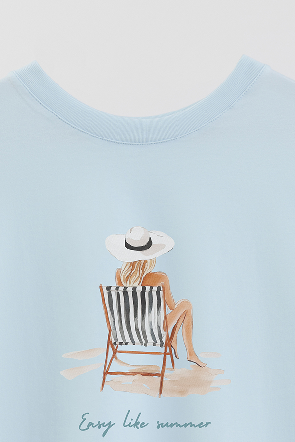 REMERA CROP ESTAMPADA COASTAL EASY LIKE SUMMER
