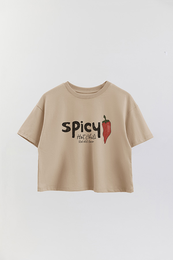 REMERA CROP ESTAMPADA FRSP SPICY HOT