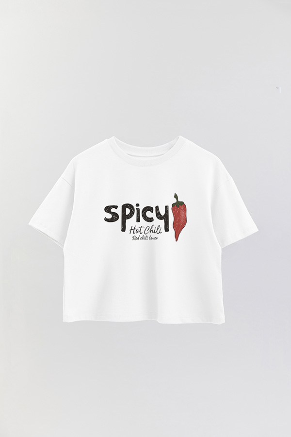 REMERA CROP ESTAMPADA FRSP SPICY HOT