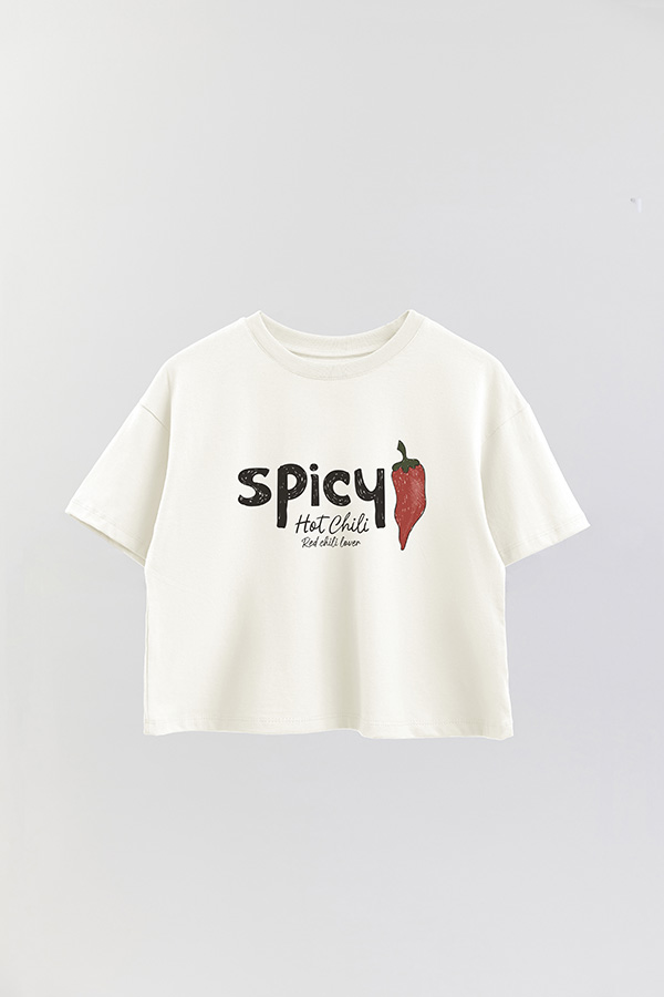 REMERA CROP ESTAMPADA FRSP SPICY HOT