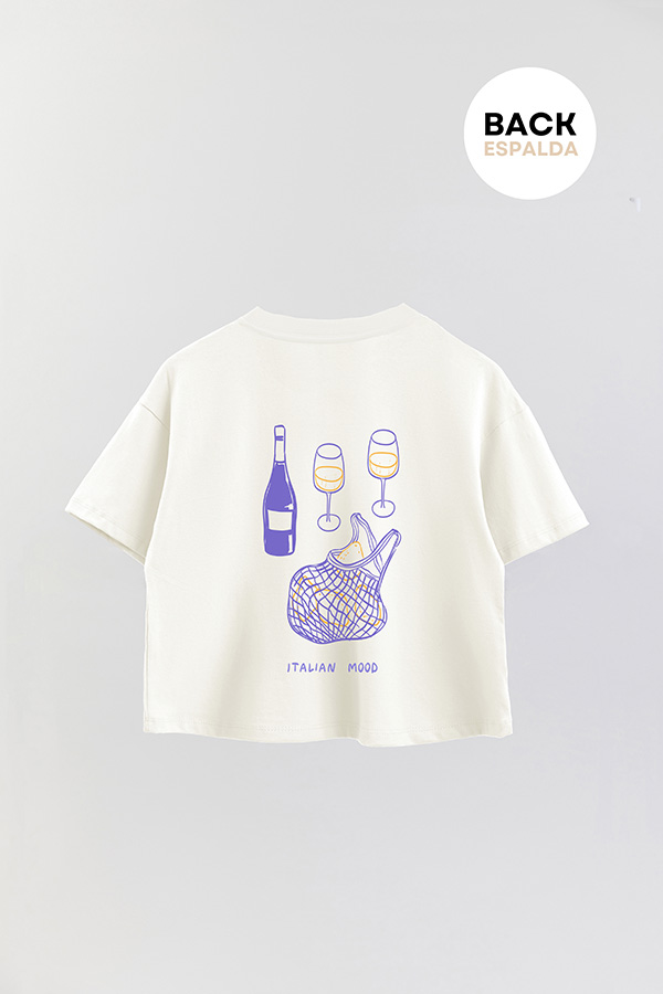 REMERA CROP FB ESTAMPADA BLUE ITALIAN MOOD