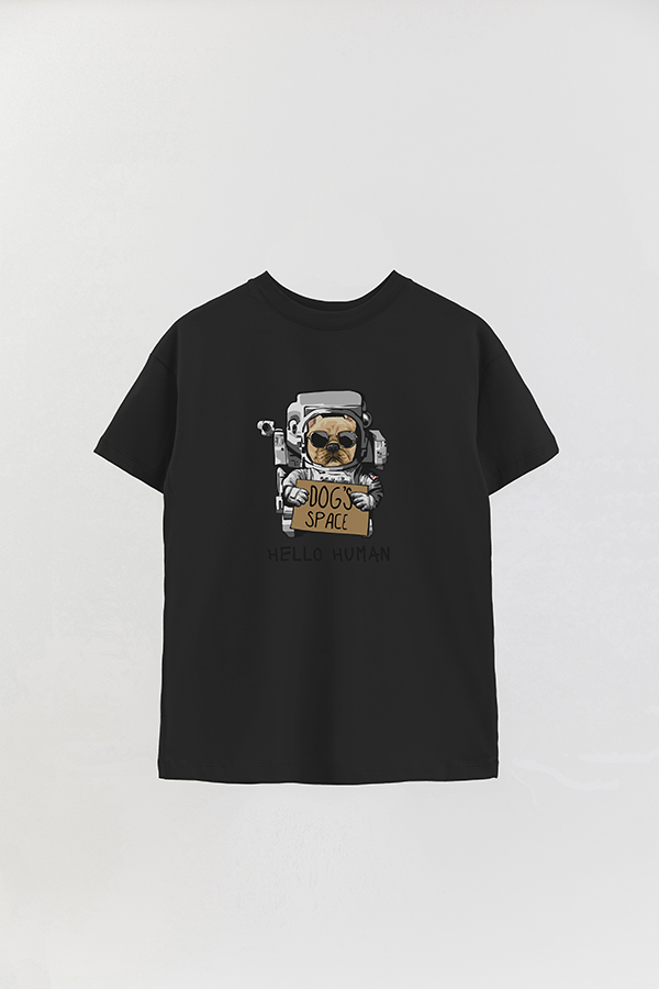 REMERA OVER ESTAMPADA DOG HELLO HUMAN