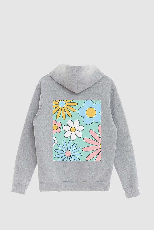 HOODIE ESTAMPADO POSTER HEART GREEN FLORAL