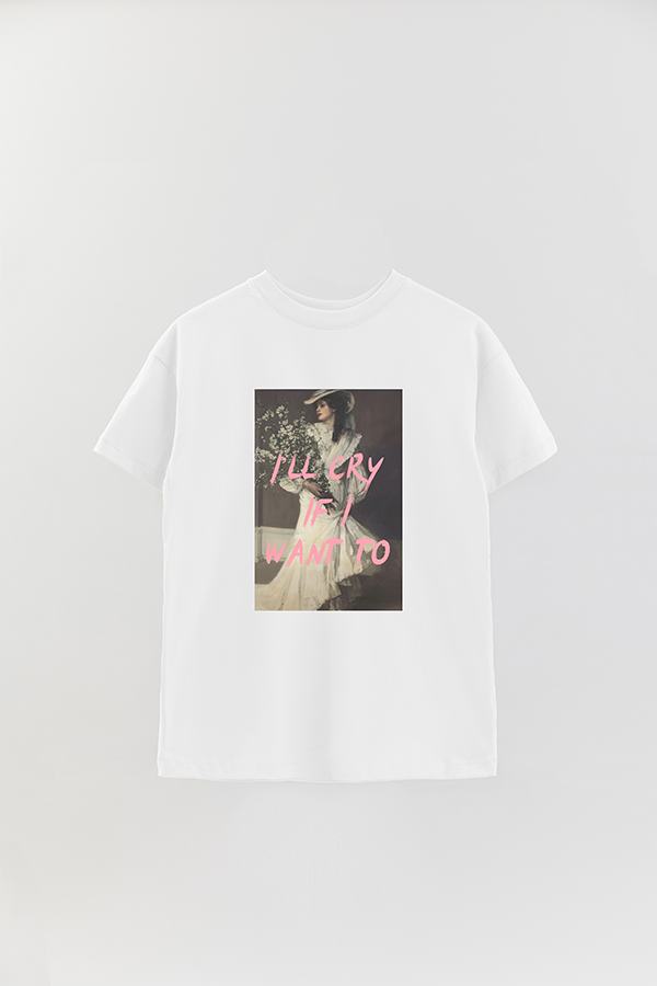 REMERA OVER ESTAMPADA ART COLLECTION 101 I'LL CRY IF I WANT TO