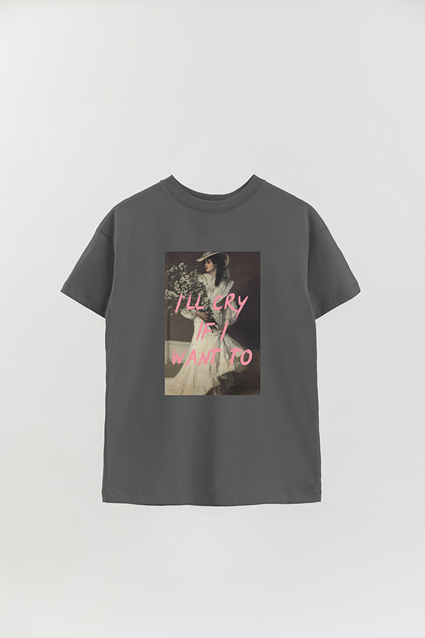 REMERA OVER ESTAMPADA ART COLLECTION 101 I'LL CRY IF I WANT TO