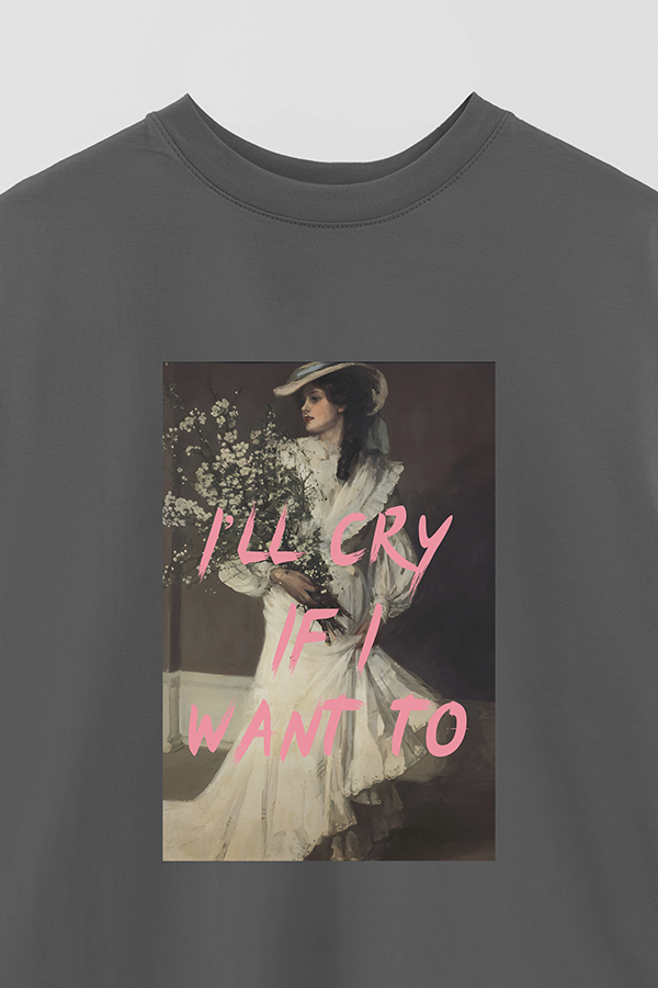 REMERA OVER ESTAMPADA ART COLLECTION 101 I'LL CRY IF I WANT TO