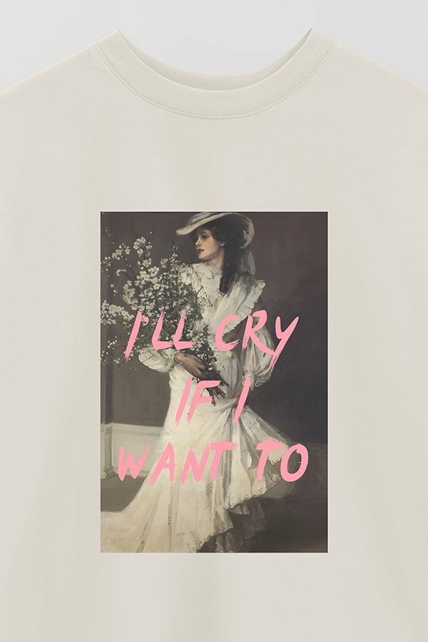 REMERA OVER ESTAMPADA ART COLLECTION 101 I'LL CRY IF I WANT TO