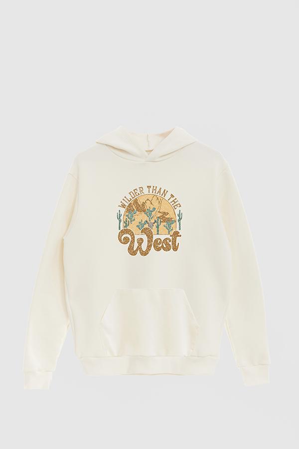 HOODIE ESTAMPADO WESTERN WILDER THAN THE WEST