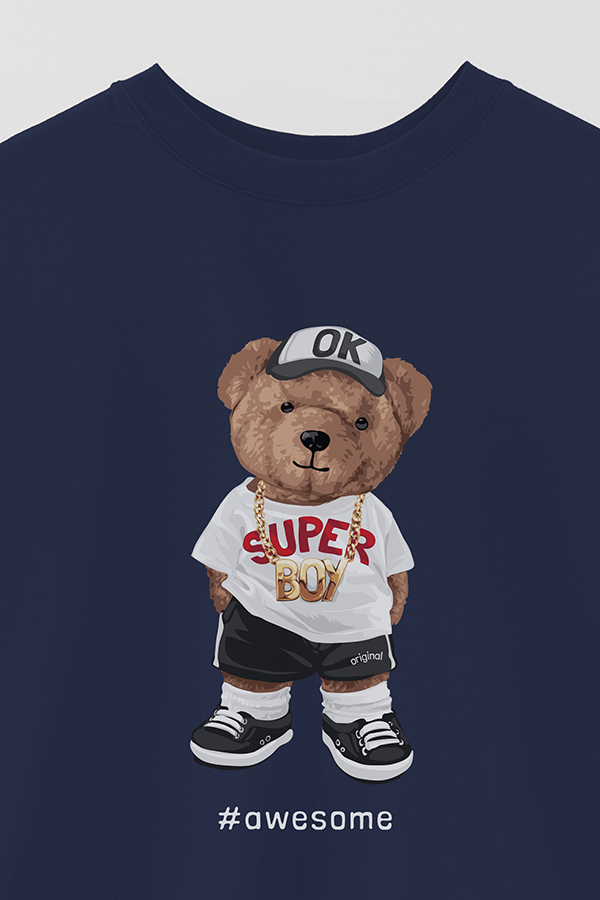 REMERA OVER ESTAMPADA UNISEX TEDDY SUPER BOY