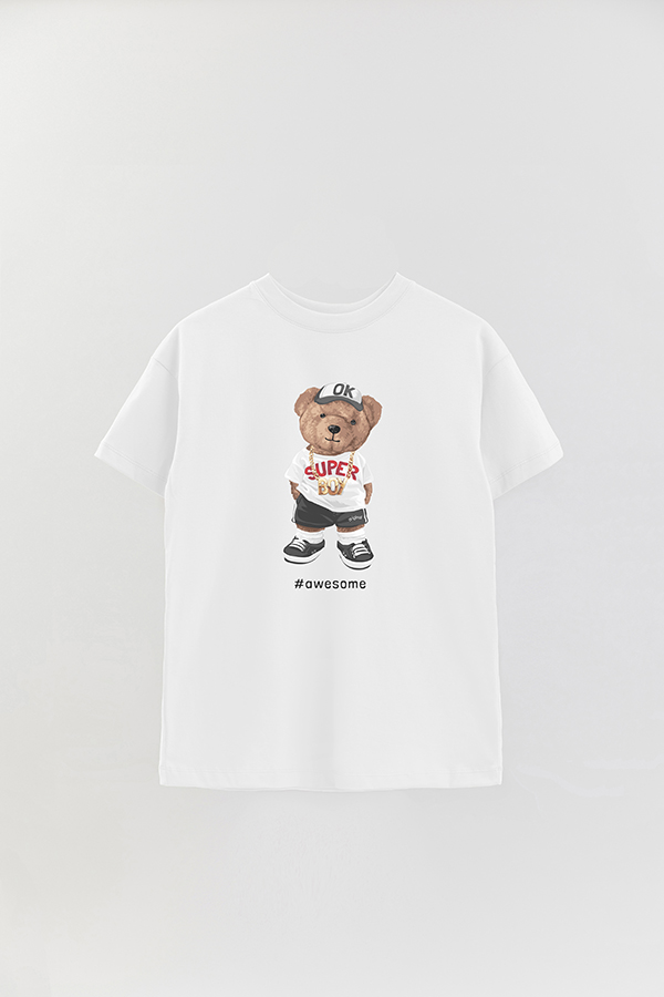 REMERA OVER ESTAMPADA UNISEX TEDDY SUPER BOY