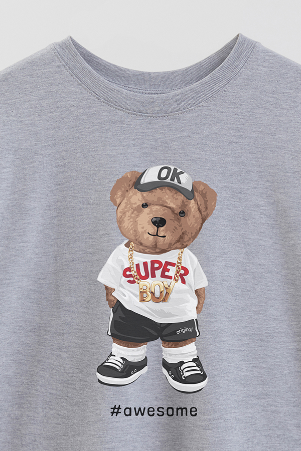 REMERA OVER ESTAMPADA UNISEX TEDDY SUPER BOY