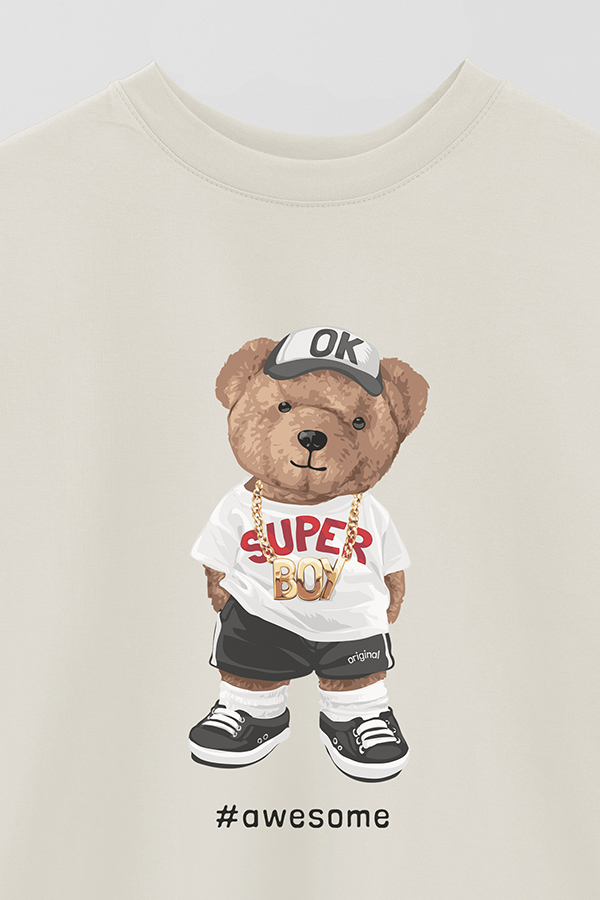 REMERA OVER ESTAMPADA UNISEX TEDDY SUPER BOY
