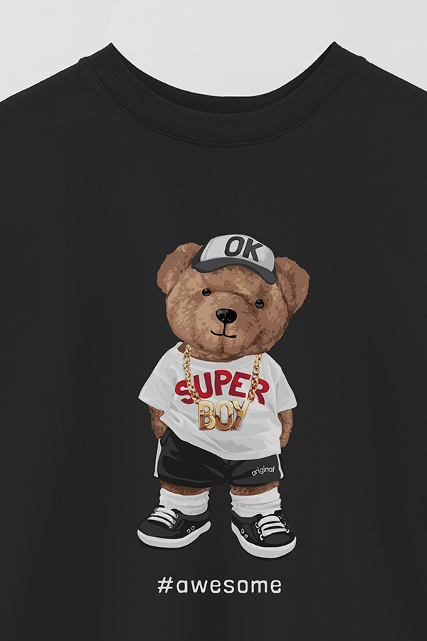 REMERA OVER ESTAMPADA UNISEX TEDDY SUPER BOY