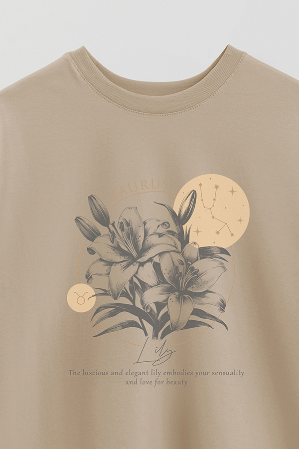 REMERA OVER ESTAMPADA ZODIAC TAURUS