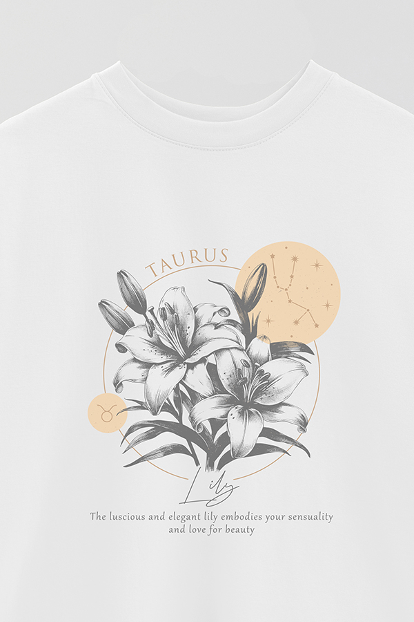REMERA OVER ESTAMPADA ZODIAC TAURUS