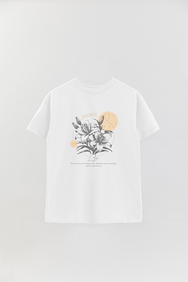 REMERA OVER ESTAMPADA ZODIAC TAURUS