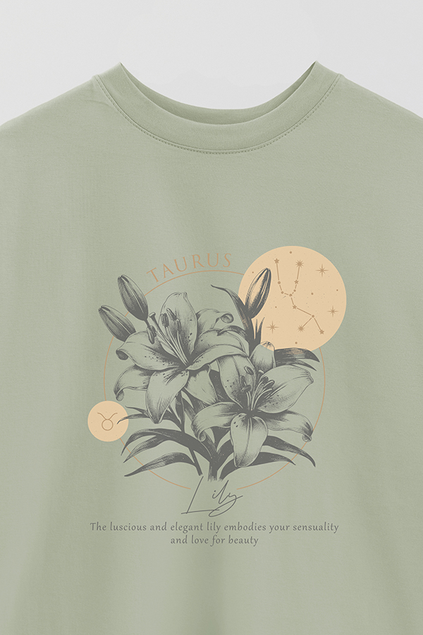 REMERA OVER ESTAMPADA ZODIAC TAURUS