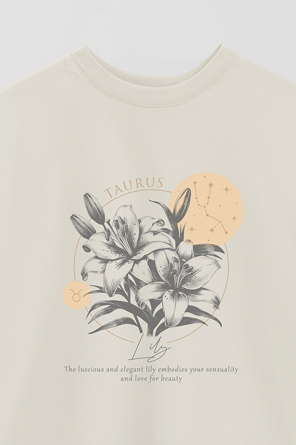 REMERA OVER ESTAMPADA ZODIAC TAURUS