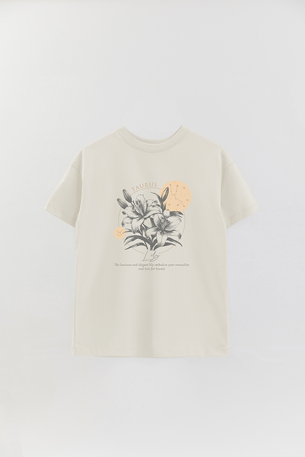 REMERA OVER ESTAMPADA ZODIAC TAURUS