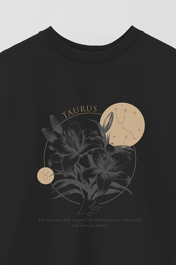 REMERA OVER ESTAMPADA ZODIAC TAURUS