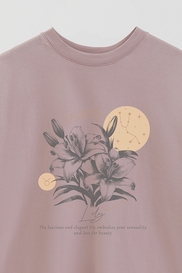 REMERA OVER ESTAMPADA ZODIAC TAURUS