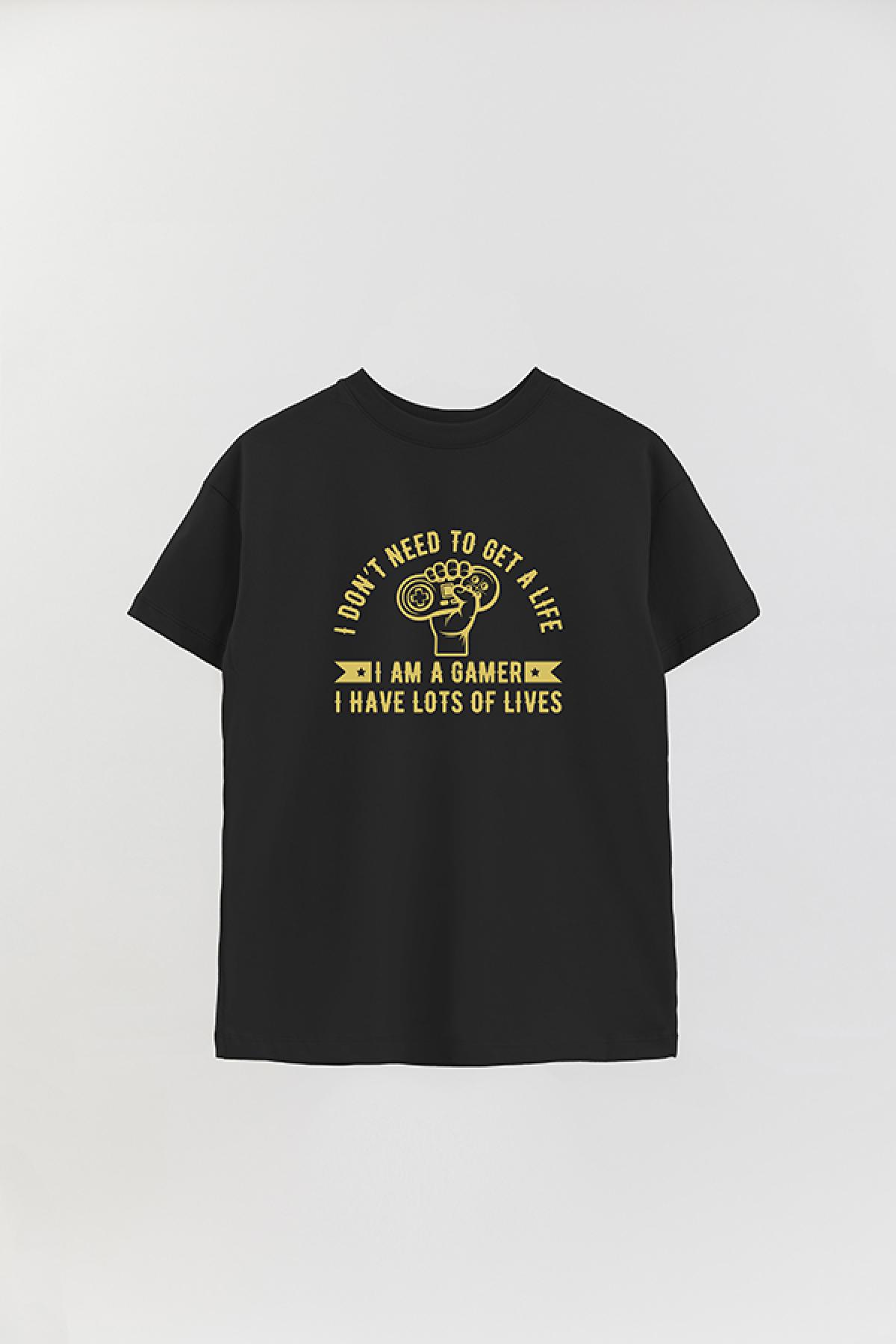 REMERA OVER ESTAMPADA GM I DON'T NEED TO GET A LIFE