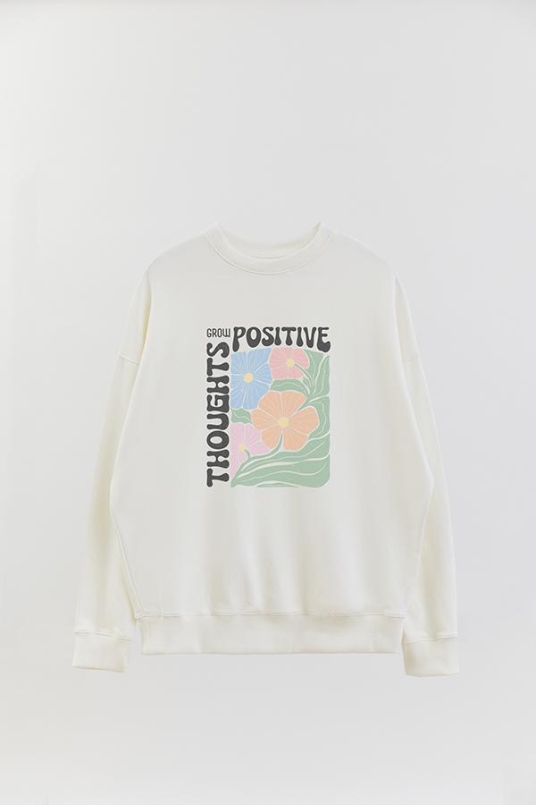 BUZO CREWNECK ESTAMPADO BOHO GROW POSITIVE THOUGHTS
