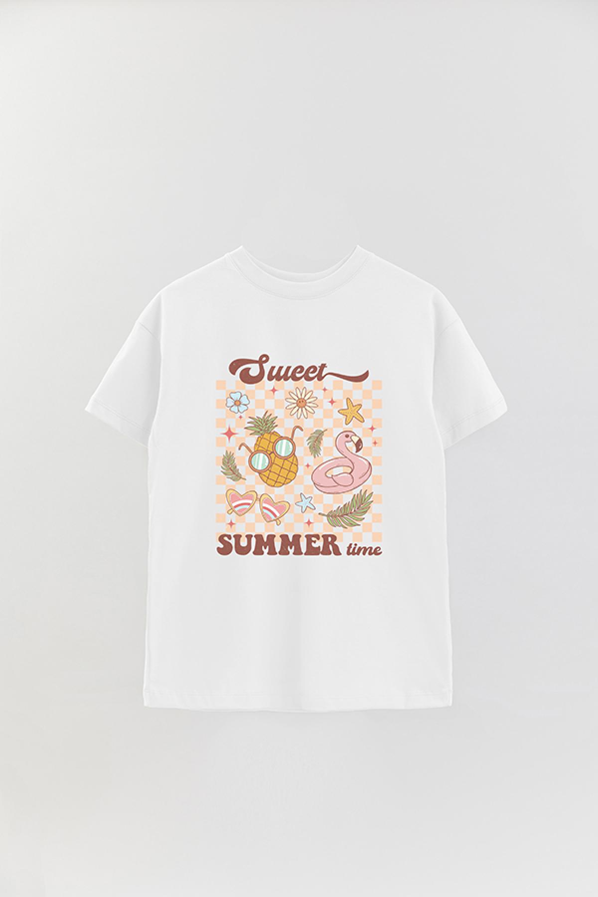 REMERA OVER ESTAMPADA RT SWEET SUMMER